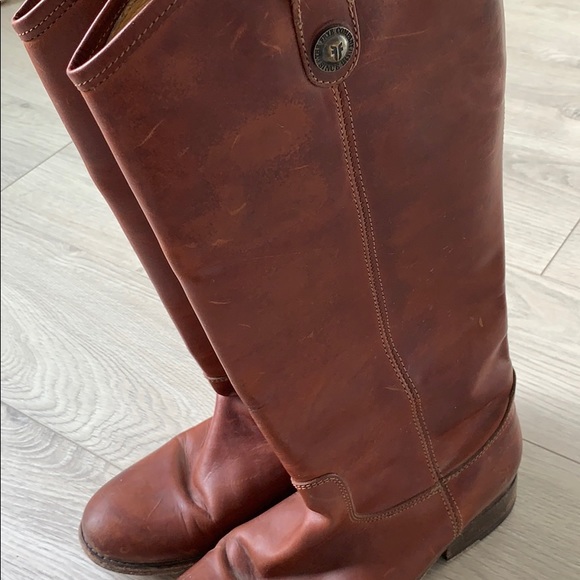 Frye Melissa Button 2 brown boots - Picture 3 of 7